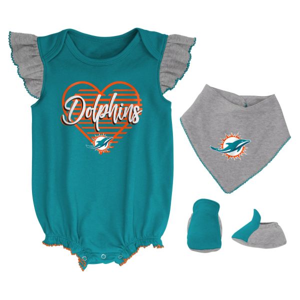 NFL Mädchen 3er Baby-Set Miami Dolphins