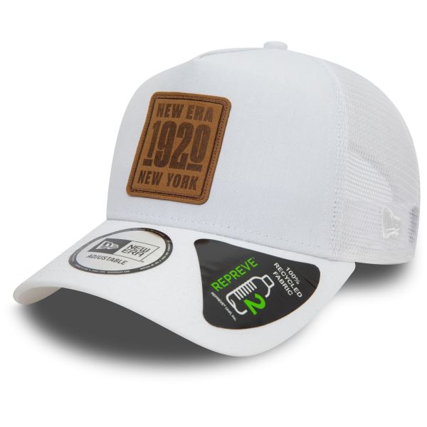 New Era Repreve A-Frame Trucker Cap - BRAND PATCH blanc