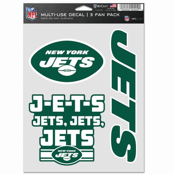 NFL Lot de 3 Autocollants 20x15cm - New York Jets