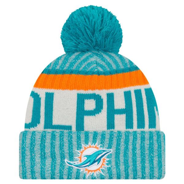 New Era NFL SIDELINE Winter Bobble Mütze - Miami Dolphins