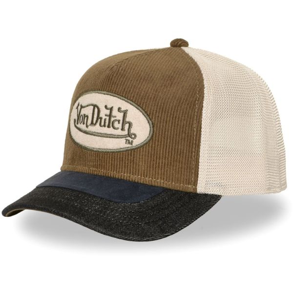 Von Dutch Trucker Mesh Snapback Cap SHIELD Kord khaki