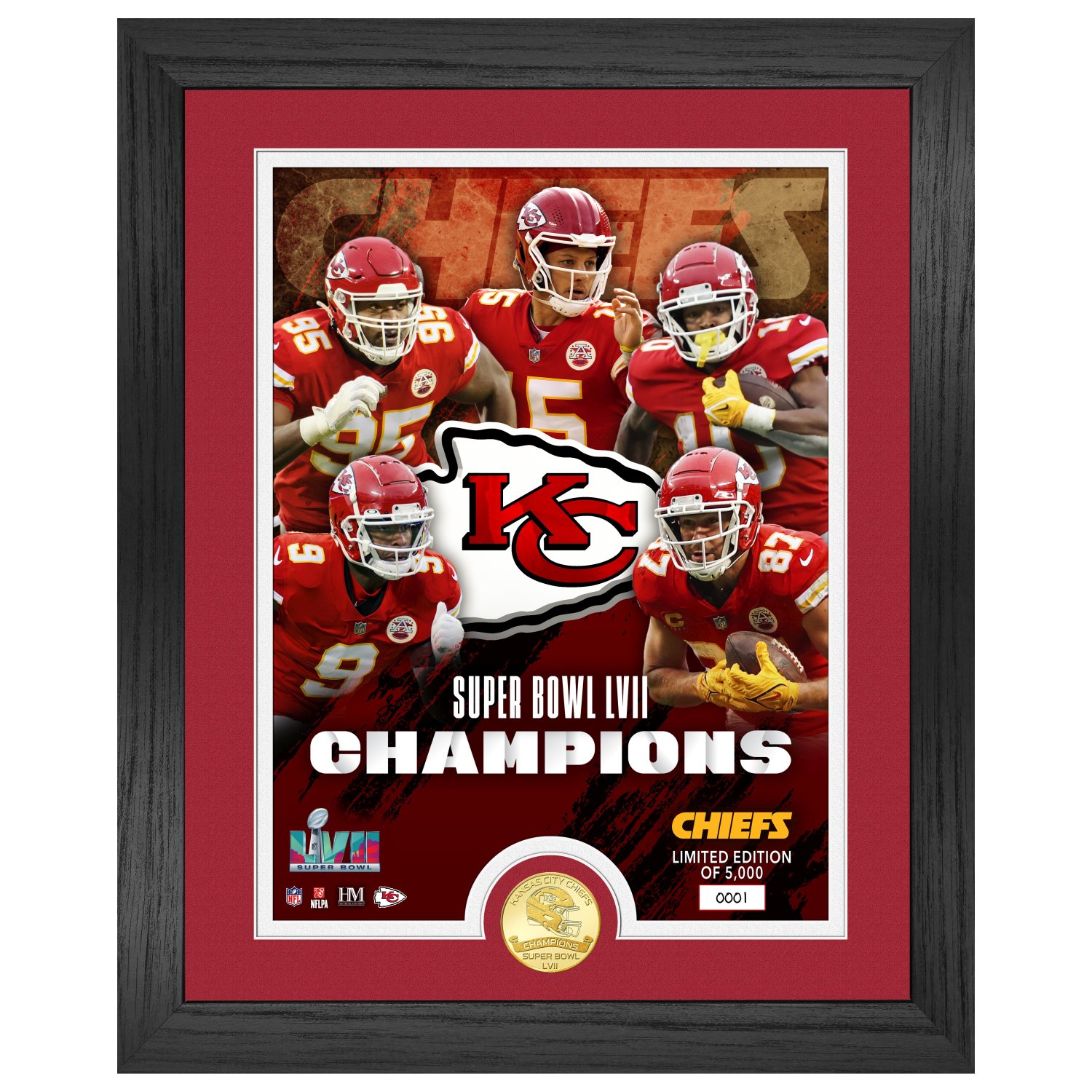 Kansas City Chiefs SB LVII Champions Team Force Coin Bild Schilder