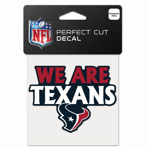 NFL Perfect Cut 10x10cm Aufkleber Houston Texans SLOGAN