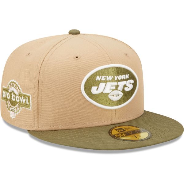 New Era 59Fifty Fitted Cap - SIDEPATCH New York Jets camel