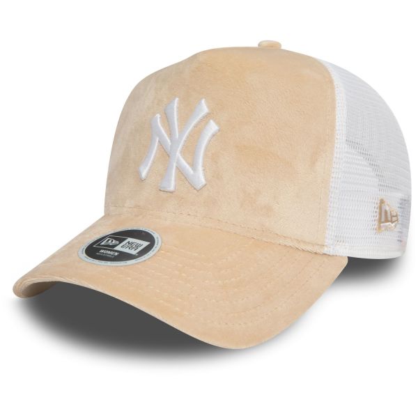 New Era Trucker Damen Cap - VELOUR New York Yankees beige