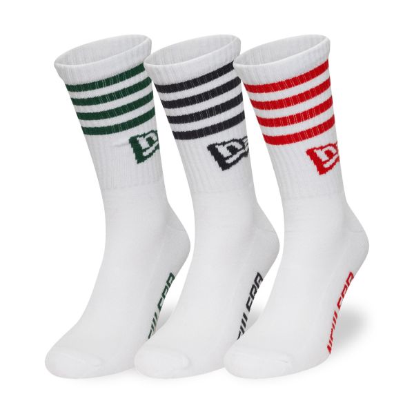 New Era Unisex Chaussettes - STRIPE CREW 3-pack