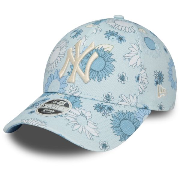 New Era 9Forty Damen Cap - FLORAL New York Yankees sky