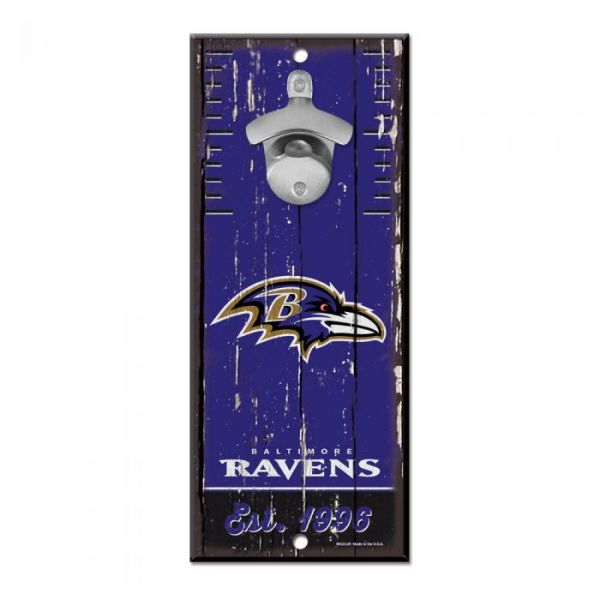 Wincraft BOTTLE OPENER Wood Sign - NFL Baltimore Ravens