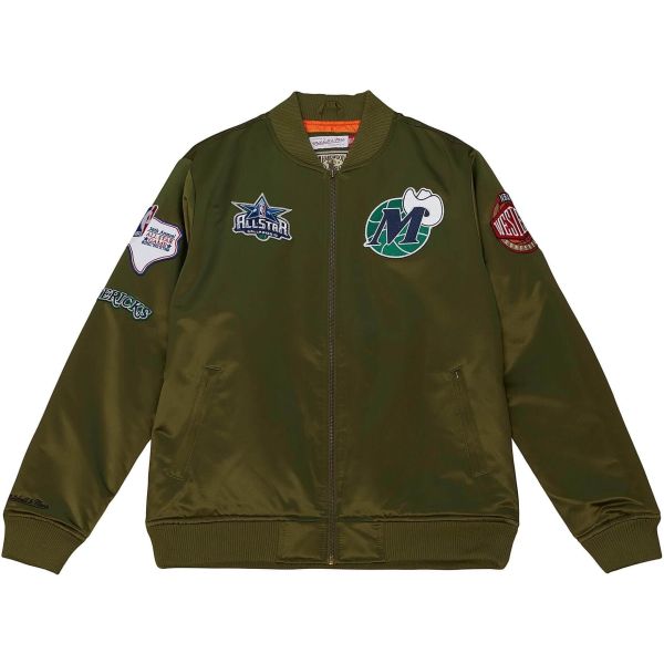 M&N Satin Bomber Jacket - FLIGHT Dallas Mavericks