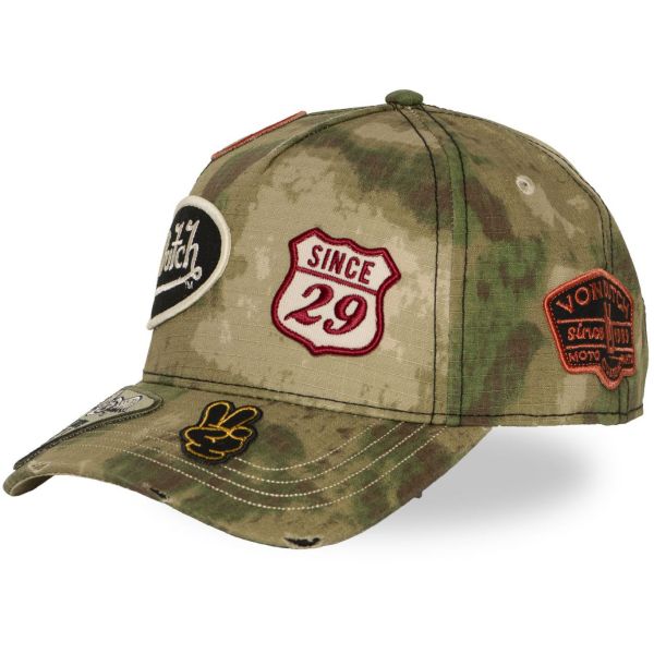 Von Dutch Trucker Snapback Cap - PATCHES forest camo