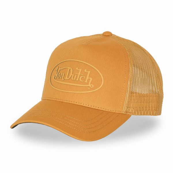 Von Dutch Trucker Mesh Snapback Cap - RUBBER PATCH orange