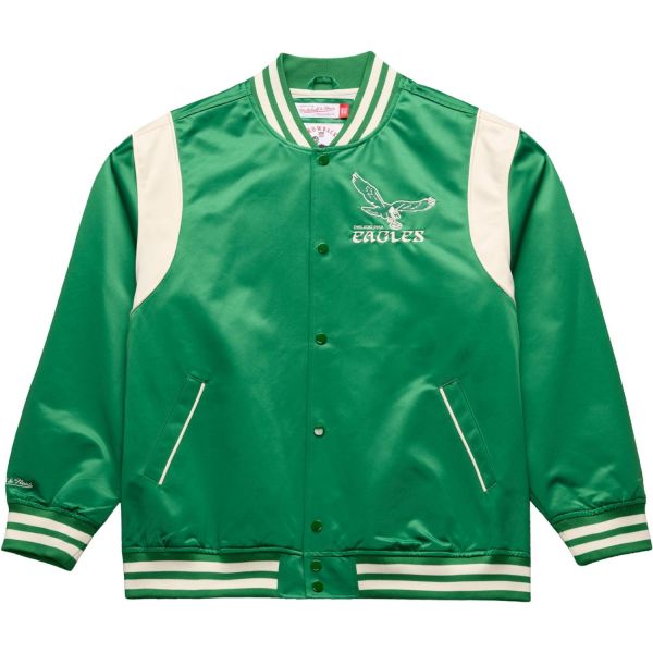 M&N Lightweight Satin Varsity Jacke Philadelphia Eagles