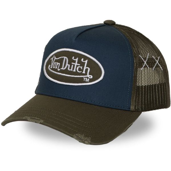 Von Dutch Trucker Mesh Snapback Cap - VINTAEG PATCH navy