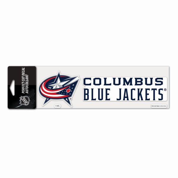 NHL Perfect Cut Aufkleber 8x25cm Columbus Blue Jackets