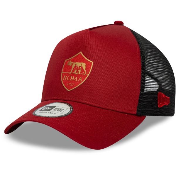 New Era A-Frame Mesh Trucker Cap - AS Roma rubin