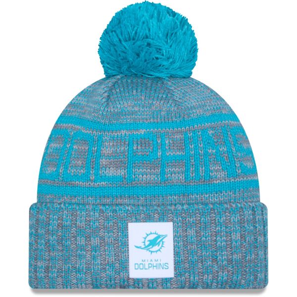 New Era Pompon Bonnet D'Hiver SIDELINE Miami Dolphins