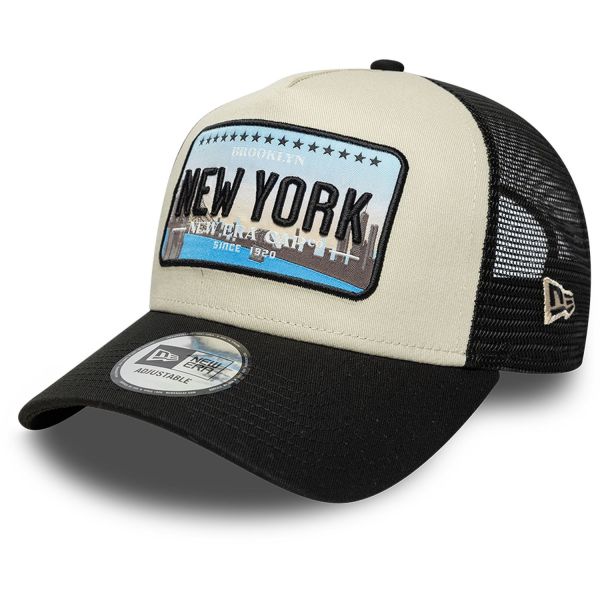 New Era A-Frame Trucker Cap - PLATE New York Brooklyn stone