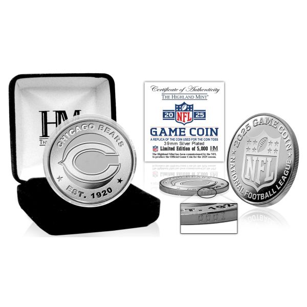 Chicago Bears Pièce de jeu NFL 2025 (39 mm) argent