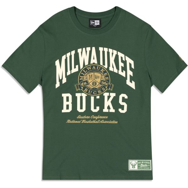 New Era NBA Shirt - LETTERMAN Milwaukee Bucks