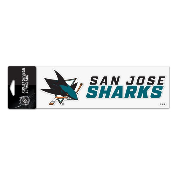 NHL Perfect Cut Autocollant 8x25cm San Jose Sharks