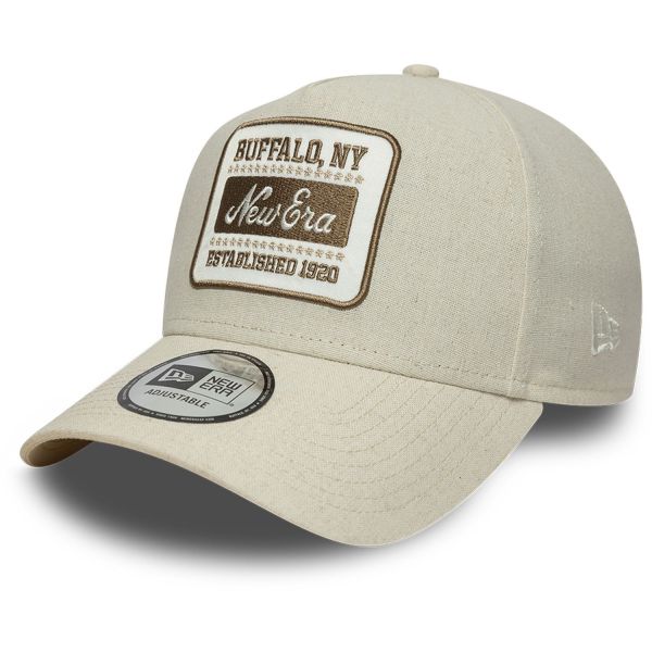 New Era A-Frame Trucker Linen Cap - BRAND PATCH beige