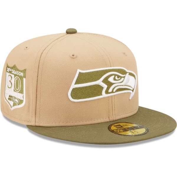New Era 59Fifty Fitted Cap SIDEPATCH Seattle Seahawks camel