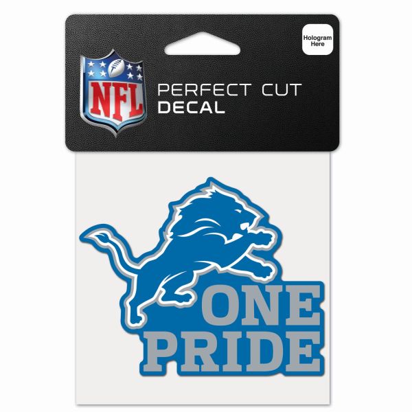NFL Perfect Cut 10x10cm Aufkleber Detroit Lions SLOGAN