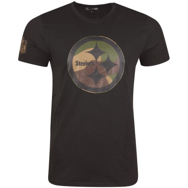 New Era Shirt - NFL Pittsburgh Steelers schwarz / wood camo