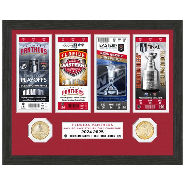 Florida Panthers 2025 NHL Stanley Cup Champions Ticket Frame