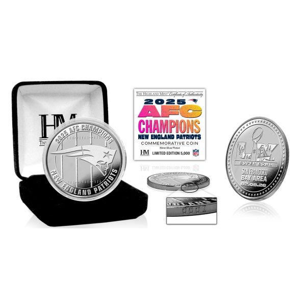 New England Patriots 2025 AFC Champ Coin (39mm) silver