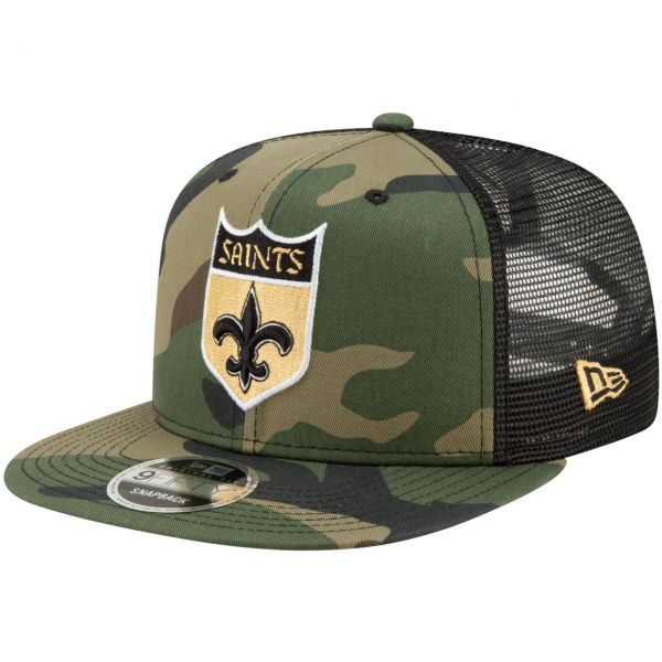 Throwback New Orleans Saints Mesh 9Fifty Snapback Cap wood