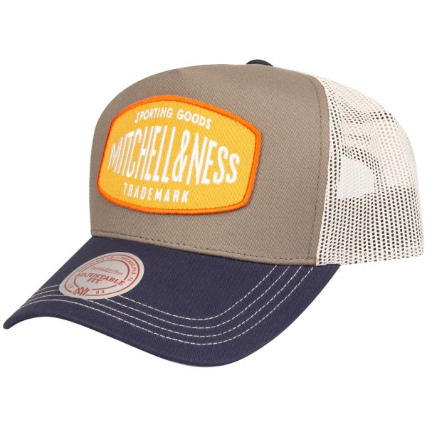 Mitchell & Ness Trucker Snapback Cap - BRAND PATCH oliv