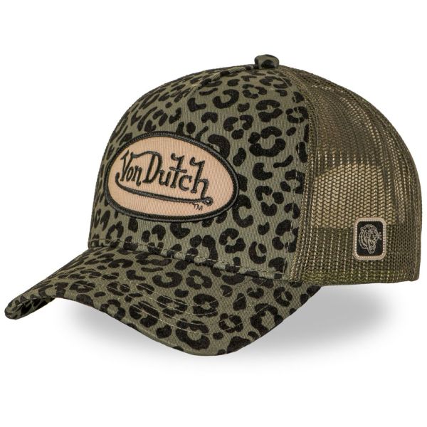 Von Dutch Damen Mesh Trucker Cap - leopard khaki