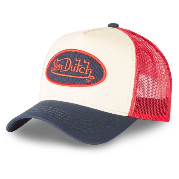 Von Dutch Trucker Mesh Snapback Cap - OVAL PATCH beige