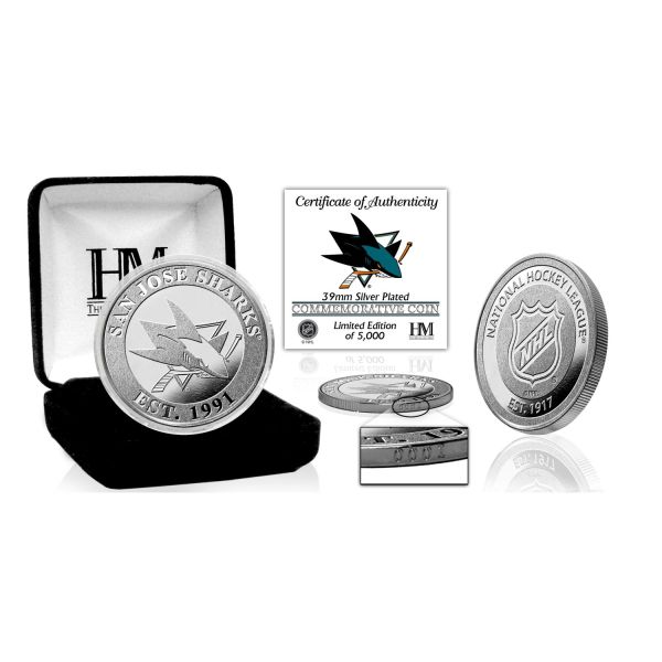 San Jose Sharks NHL Commemorative Coin (39mm) Münze, silber
