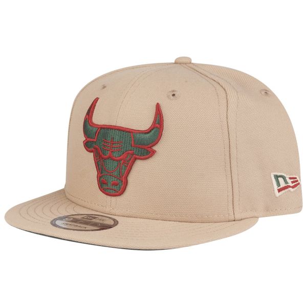 New Era 9Fifty Snapback Cap - Chicago Bulls camel green red