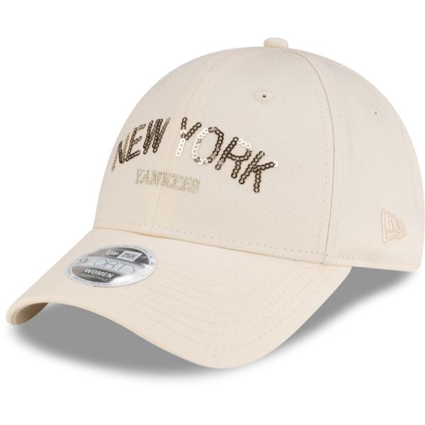 New Era 9Forty Damen Cap - SEQUIN New York Yankees beige