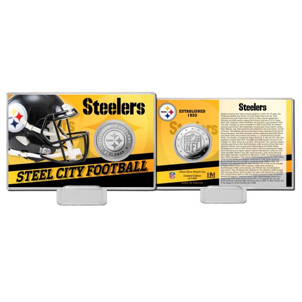 NFL Team History Silver Coin Card - Pittsburgh Steelers