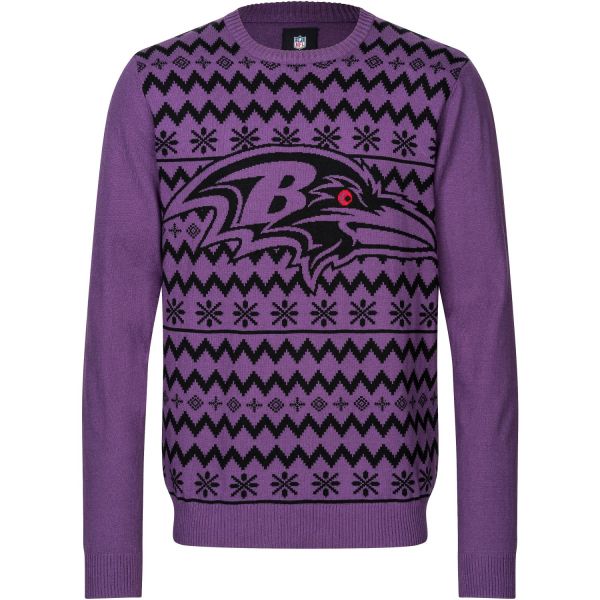 NFL Winter Sweater XMAS Knit Pullover - Baltimore Ravens
