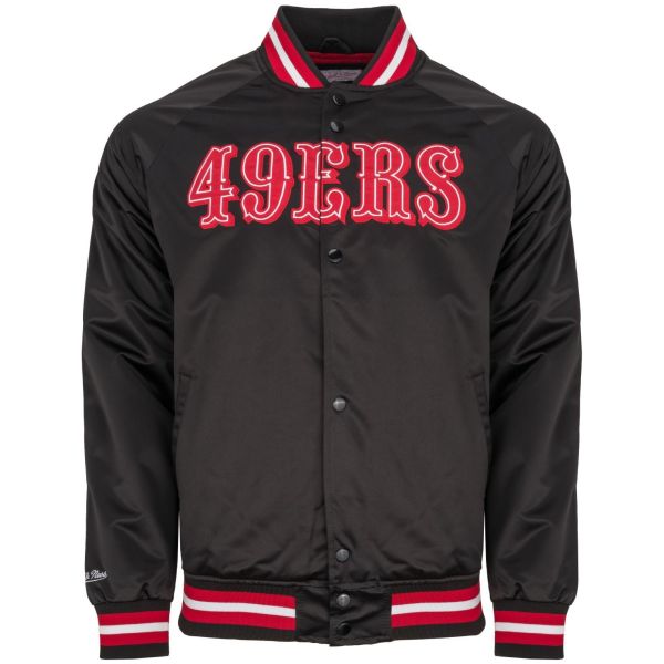 M&N Lightweight Satin Varsity Jacket - San Francisco 49ers