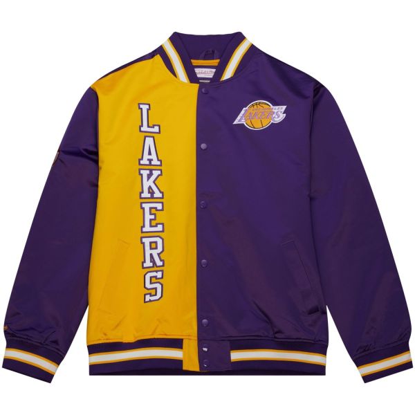 M&N Lightweight Satin Varsity Jacket - Los Angeles Lakers