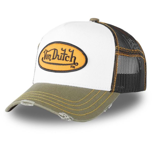 Von Dutch Trucker Mesh Snapback Cap - VINTAGE weiß