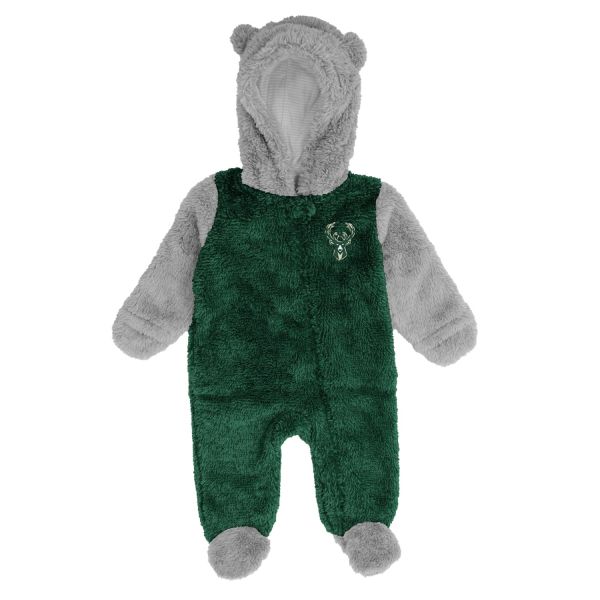 NBA Teddy Fleece Baby Overall - Milwaukee Bucks