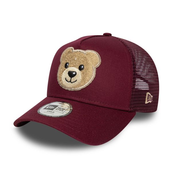 New Era Kinder Child Trucker Cap - BOUCLE BEAR maroon