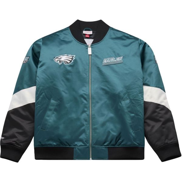 M&N Midweight Satin Bomber Jacke Philadelphia Eagles