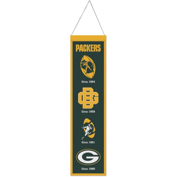Green Bay Packers EVOLUTION NFL Wool Banner 80x20cm