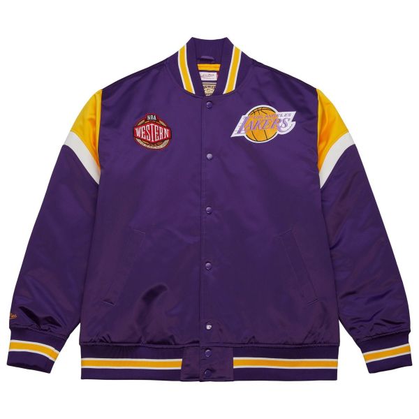 M&N Heavyweight Satin Jacket NBA Los Angeles Lakers